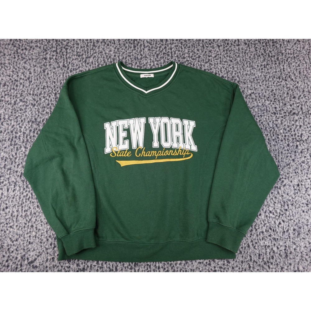 Garage Sweatshirt Womens S/M Green Good New York State Championship Varsity